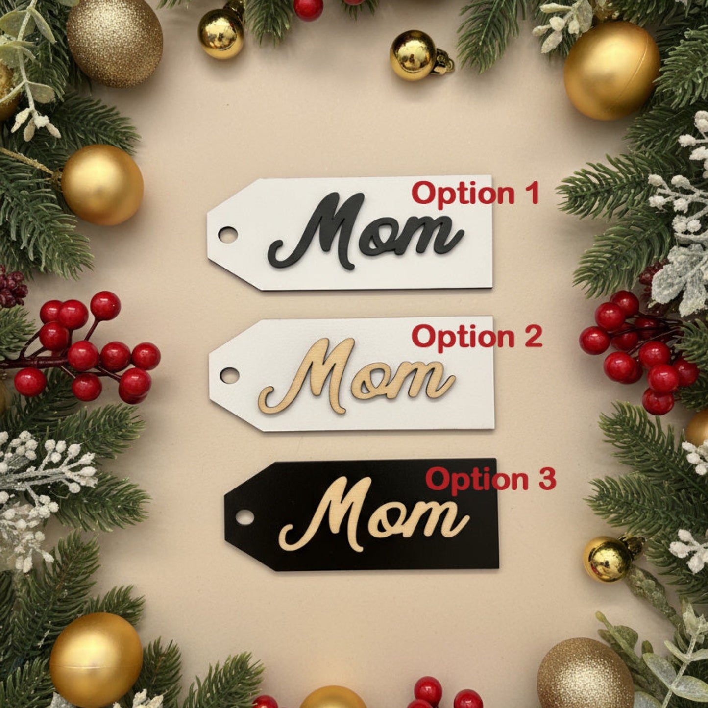 Stocking Name Tags - Wood