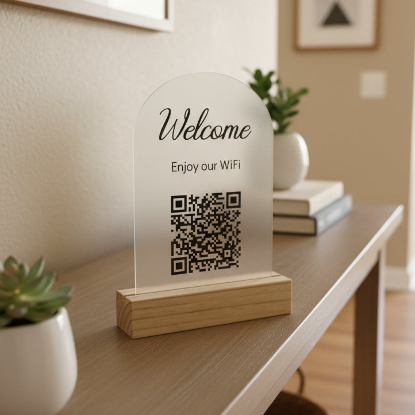 Arched WiFi QR Sign