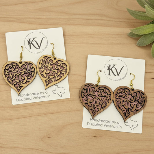 Intricate Heart Earrings