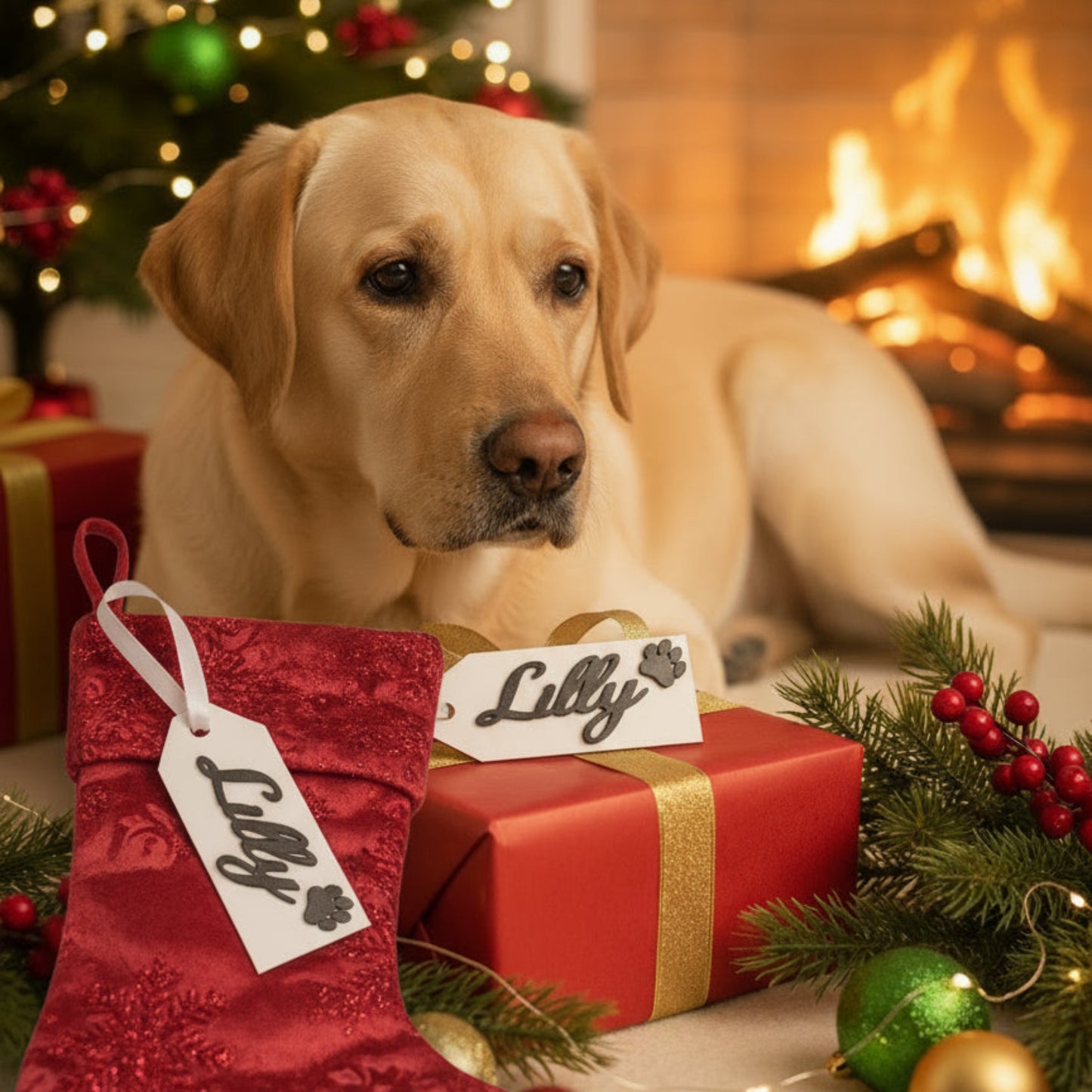 Stocking Name Tags - Wood