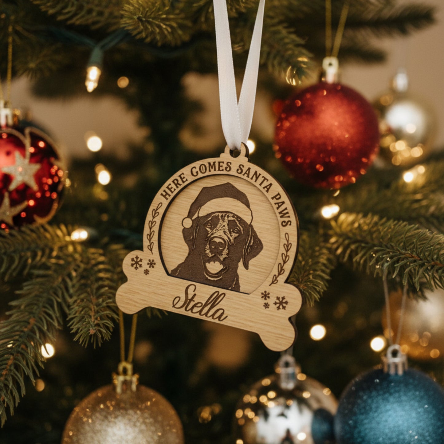 Personalized Santa Paw Ornaments - 75 Dog Breeds