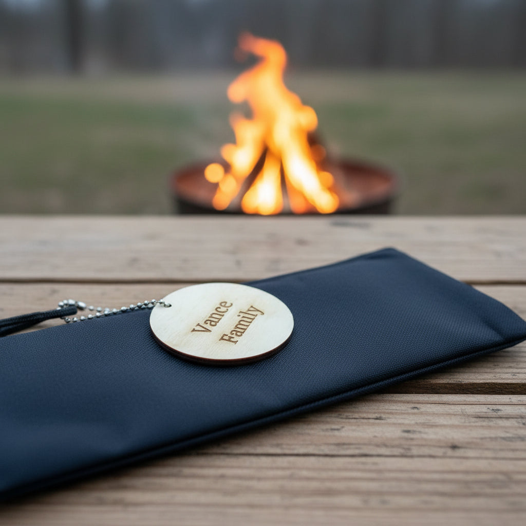 Personalized Roasting Sticks Set with Bag and Personalized Tag