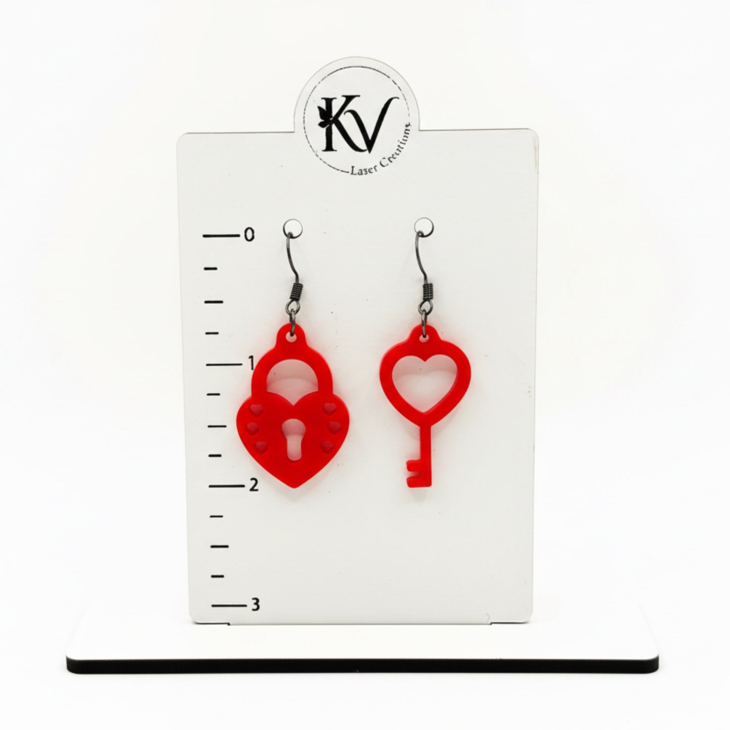 Lock and Key Dangle Earrings - Acrylic