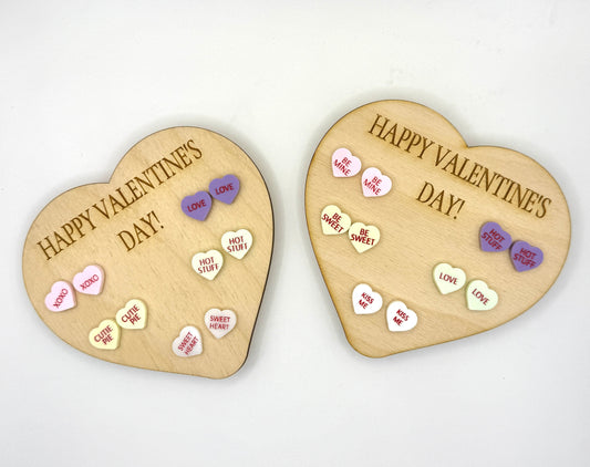 Conversation Heart Earring Studs - Acrylic