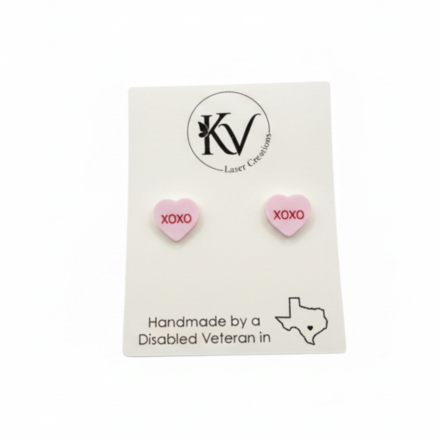 Conversation Heart Earring Studs - Acrylic