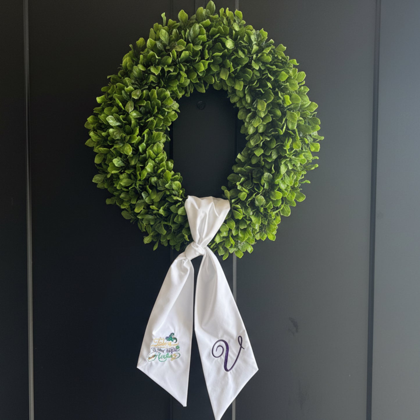 Personalized Mardi Gras Wreath Sash - Embroidered