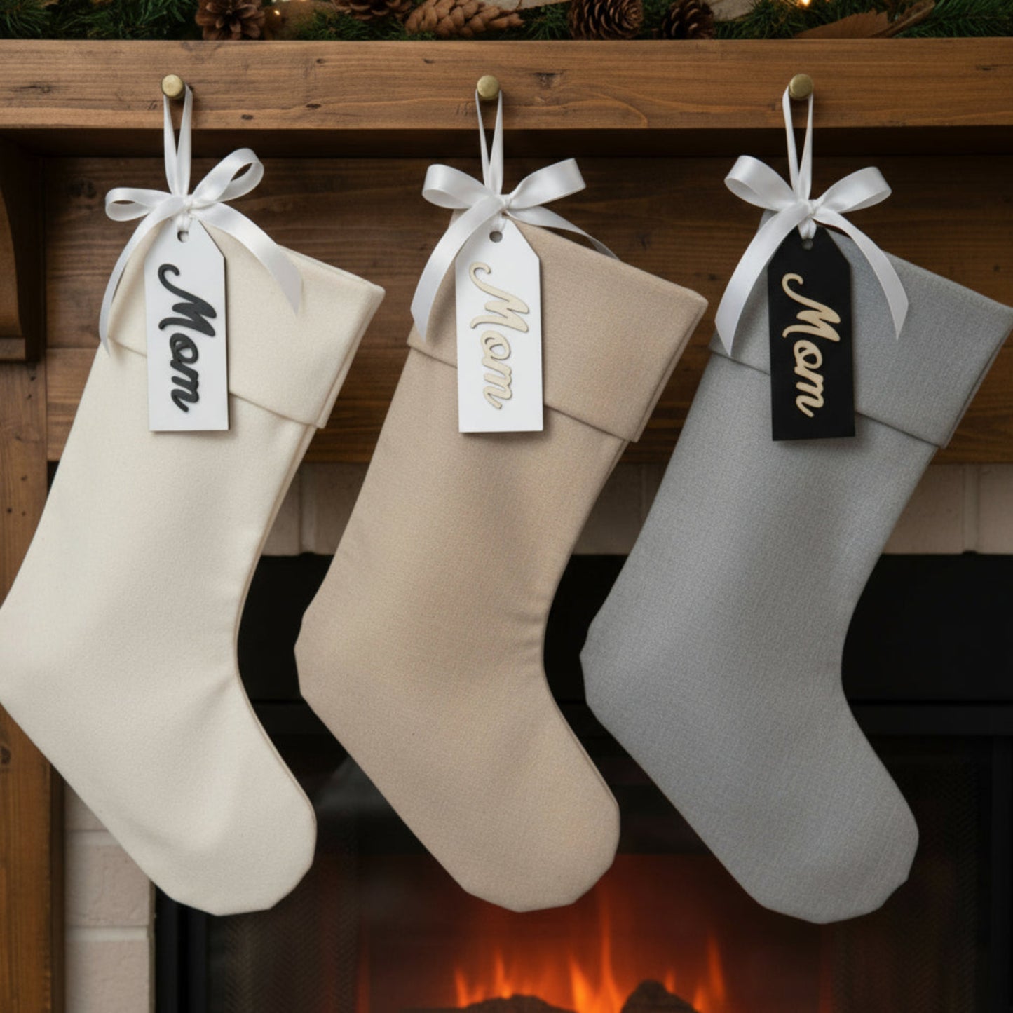 Stocking Name Tags - Wood